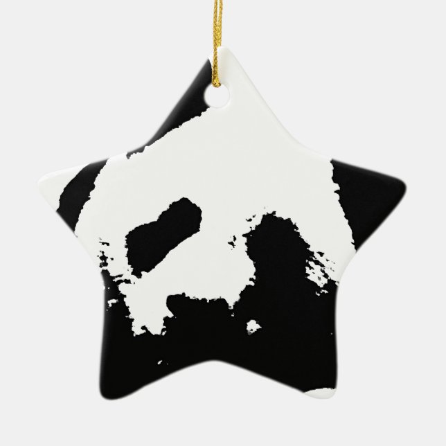 Black White Pop Art Panda Ceramic Ornament (Front)