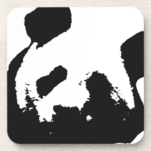 Black White Pop Art Panda Coaster