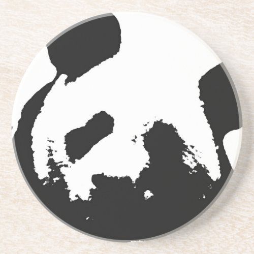 Black White Pop Art Panda Drink Coaster