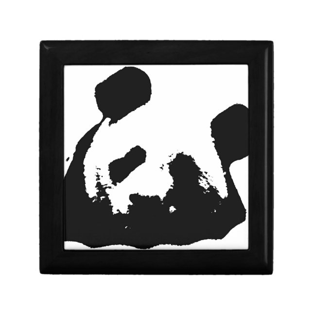 Black White Pop Art Panda Jewelry Box (Front)