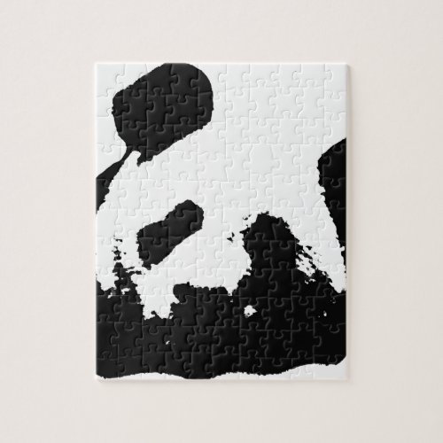 Black White Pop Art Panda Jigsaw Puzzle