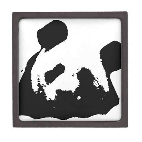 Black White Pop Art Panda Keepsake Box