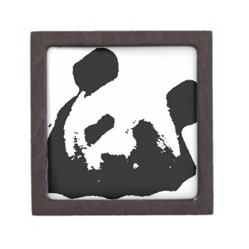 Black White Pop Art Panda Keepsake Box