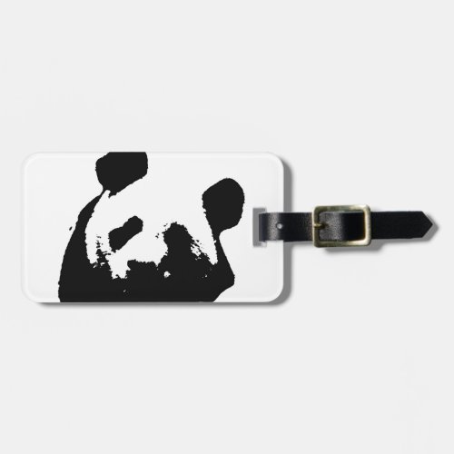 Black White Pop Art Panda Luggage Tag