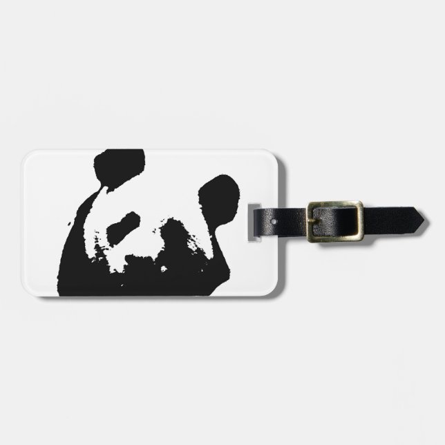 Black White Pop Art Panda Luggage Tag (Front Horizontal)