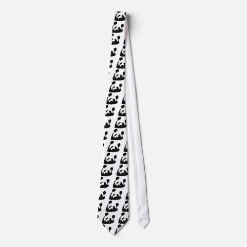 Black White Pop Art Panda Neck Tie
