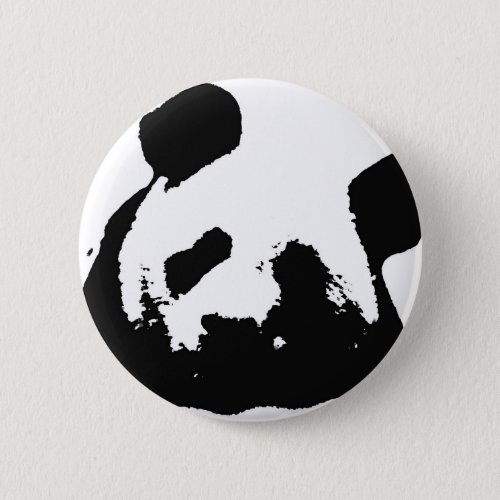Black White Pop Art Panda Pinback Button