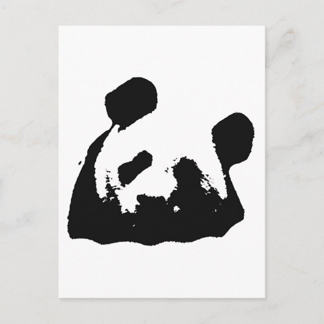 Black White Pop Art Panda Postcard (Front)