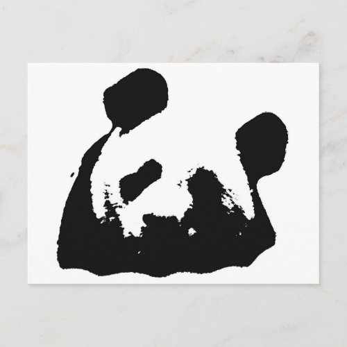 Black White Pop Art Panda Postcard