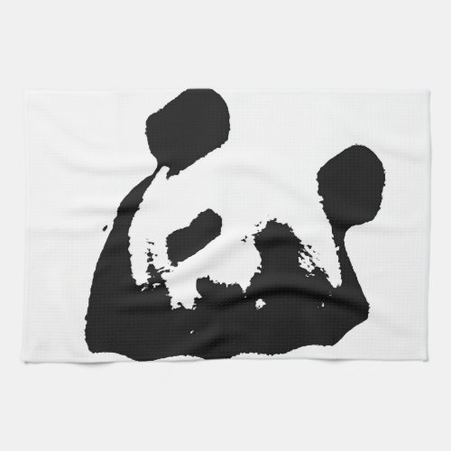 Black White Pop Art Panda Towel