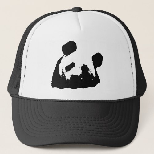 Black White Pop Art Panda Trucker Hat