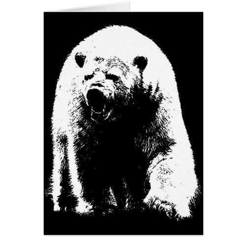 Black  White Pop Art Polar Bear