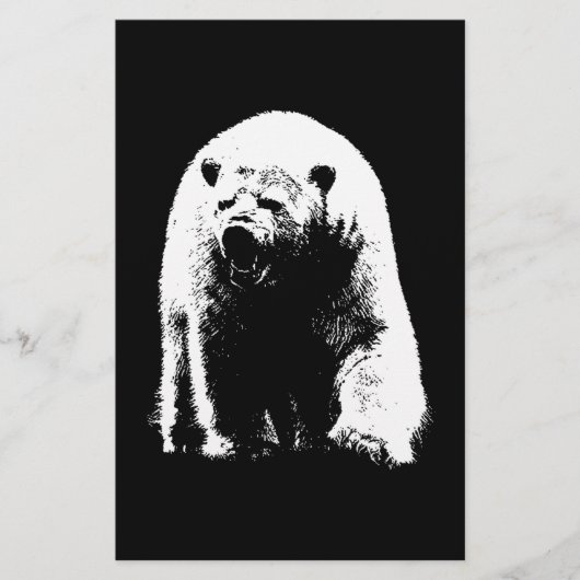 Black & White Pop Art Polar Bear (Front)