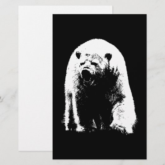 Black & White Pop Art Polar Bear (Front/Back)