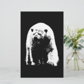 Black & White Pop Art Polar Bear (Standing Front)