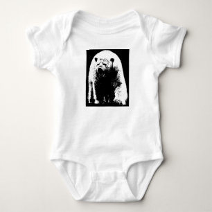 Black & White Pop Art Polar Bear Baby Bodysuit