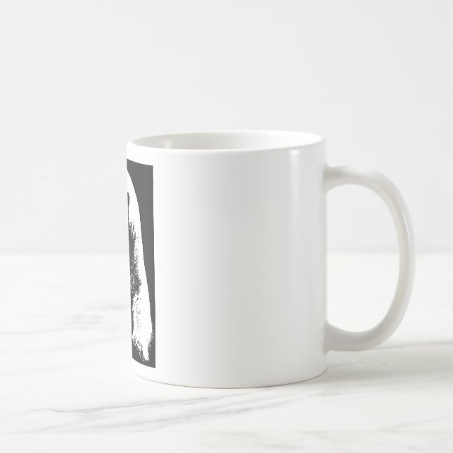 Black & White Pop Art Polar Bear Coffee Mug (Right)