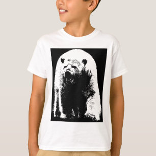 Black & White Pop Art Polar Bear T-Shirt