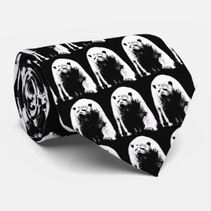 Black & White Pop Art Polar Bear Tie