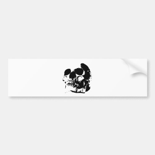 Black  White Pop Art Skull Bumper Sticker