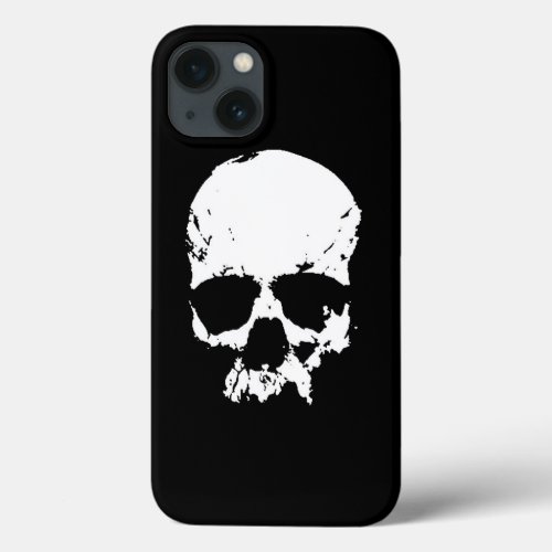Black  White Pop Art Skull iPhone 13 Case