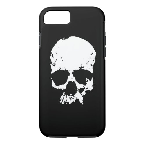 Black  White Pop Art Skull iPhone 7 Case