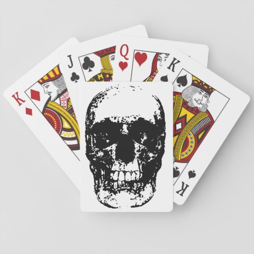 Black  White Pop Art Skull Playing Cards