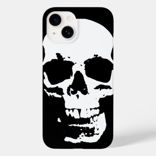 Black  White Pop Art Skull Stylish Cool Case_Mate iPhone 14 Case
