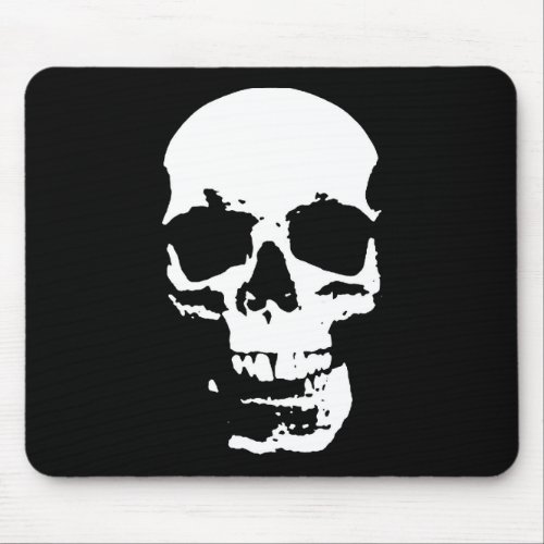 Black  White Pop Art Skull Stylish Cool Mouse Pad