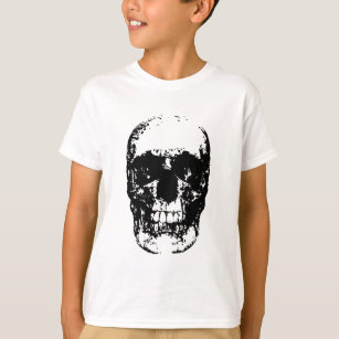 Black & White Pop Art Skull T-Shirt