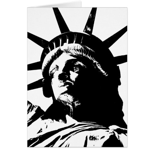 Black  White Pop Art Statue of Liberty