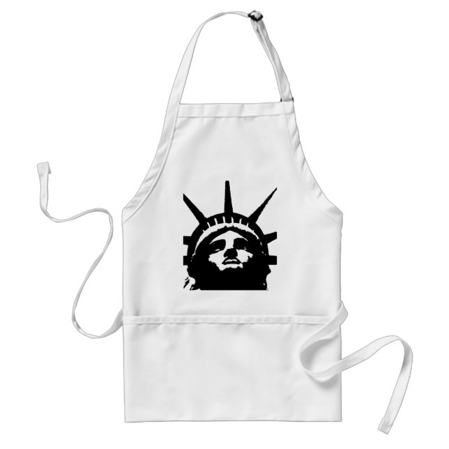 Black & White Pop Art Statue of Liberty Adult Apron (Front)