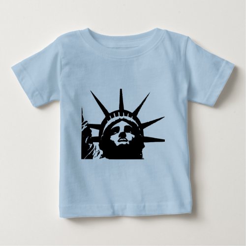 Black  White Pop Art Statue of Liberty Baby T_Shirt