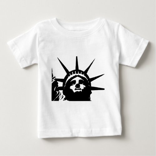 Black  White Pop Art Statue of Liberty Baby T_Shirt