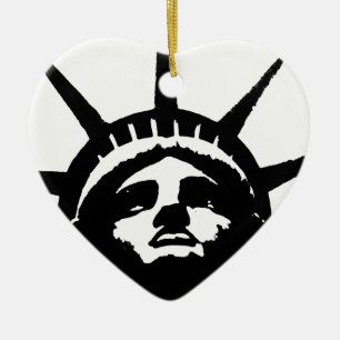 Black & White Pop Art Statue of Liberty Ceramic Ornament