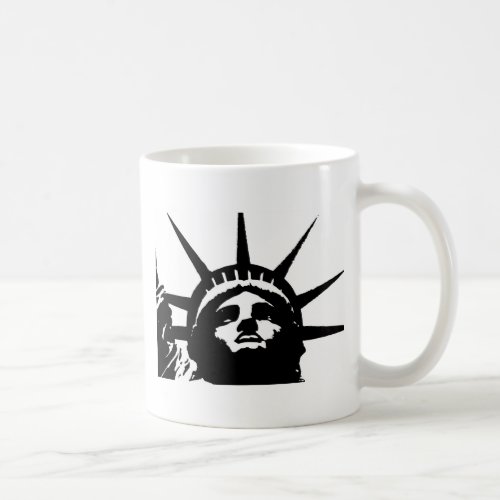 Black  White Pop Art Statue of Liberty Coffee Mug