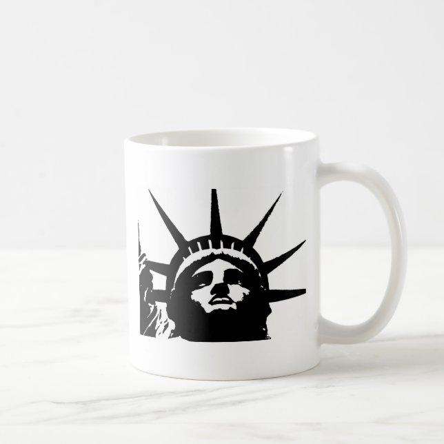 Black & White Pop Art Statue of Liberty Coffee Mug (Right)