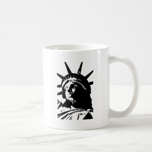 Black  White Pop Art Statue of Liberty Coffee Mug