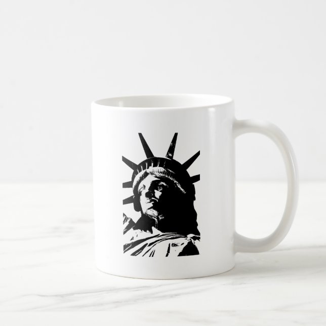 Black & White Pop Art Statue of Liberty Coffee Mug (Right)
