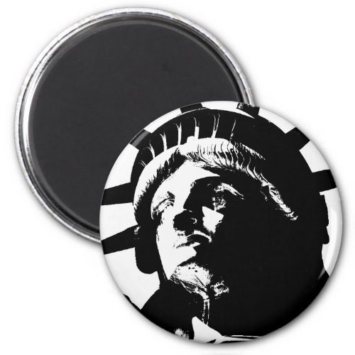 Black  White Pop Art Statue of Liberty Magnet