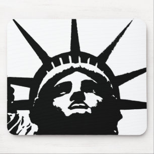 Black & White Pop Art Statue of Liberty Mouse Pad