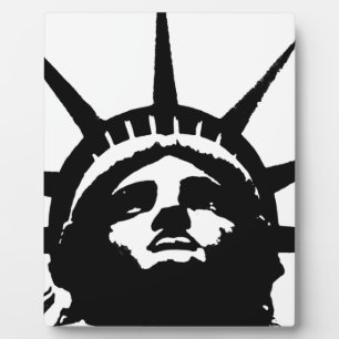 Black & White Pop Art Statue of Liberty Plaque
