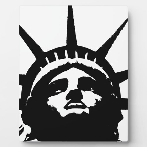 Black  White Pop Art Statue of Liberty Plaque