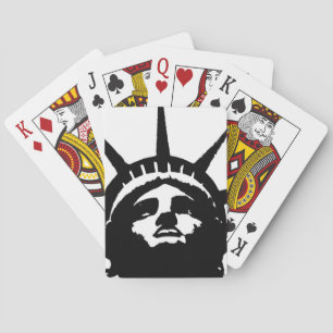 Black & White Pop Art Statue of Liberty Poker Cards