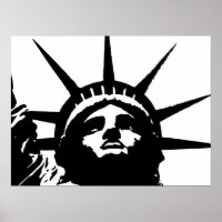 Black & White Pop Art Statue of Liberty Poster