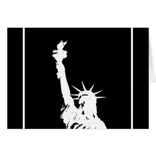 Black  White Pop Art Statue of Liberty Silhouette