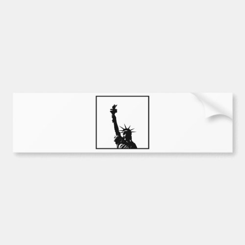 Black  White Pop Art Statue of Liberty Silhouette Bumper Sticker