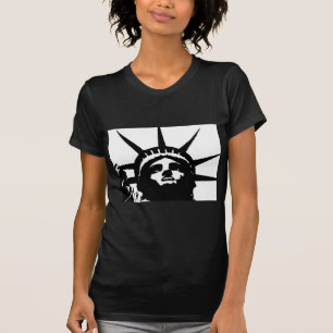 Black & White Pop Art Statue of Liberty T-Shirt