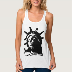Black & White Pop Art Statue of Liberty Tank Top