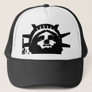 Black & White Pop Art Statue of Liberty Trucker Hat